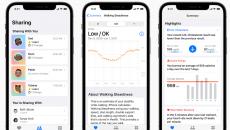iPhones displaying Apple's latest health updates