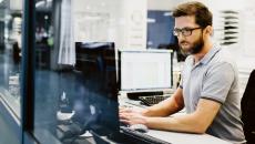 Person working at a desk.