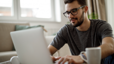 Man using laptop