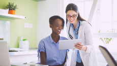 Doctor talking to patient